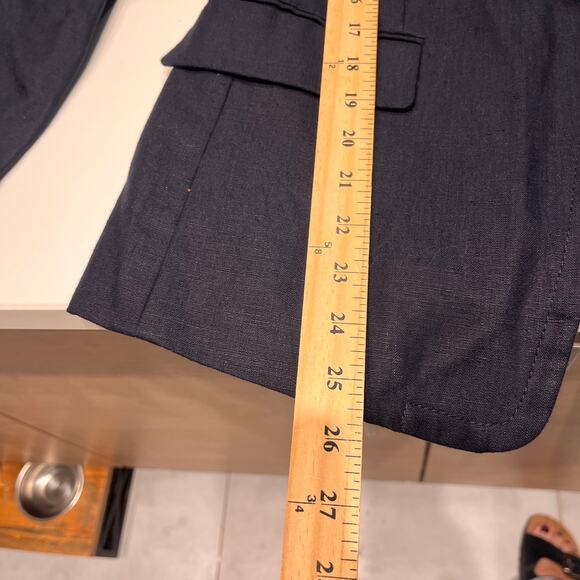 J Crew Dark Blue 100% Linen Tailored Blazer Sz 8 - Picture 7 of 8